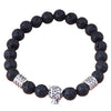 Metal Alloy Geometric Owl Volcanic Stone Electroplated Women's Bracelet