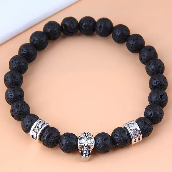 Metal Alloy Geometric Owl Volcanic Stone Electroplated Women's Bracelet