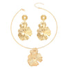 Metal Alloy Geometric Pleated Style Electroplating Earrings And Necklace Accessories For Women