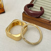 Metal And Acrylic Resin Geometric Cshaped Open Bracelet For Women With Electroplating
