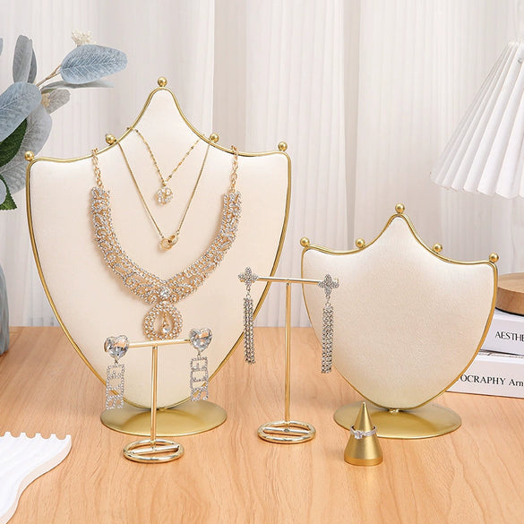 Metal And Super Fiber Splicing Creative Jewelry Rack With Highend Feel For Ring Necklace Bracelet Pendant