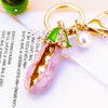 Metal And Zinc Alloy Pastoral Style Pea Pod Car Keychain For Women