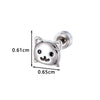 Metal Animal Zodiac Doubleheaded Screw Earrings For Cartilage Piercing Electroplated