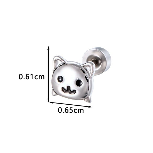Metal Animal Zodiac Doubleheaded Screw Earrings For Cartilage Piercing Electroplated