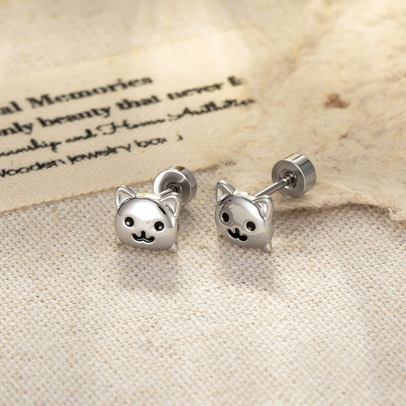Metal Animal Zodiac Doubleheaded Screw Earrings For Cartilage Piercing Electroplated