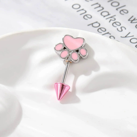 Metal Animal Zodiac Electroplated Cat Claw Cartilage Piercing Jewelry