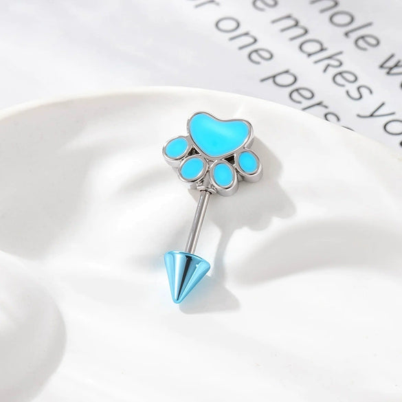 Metal Animal Zodiac Electroplated Cat Claw Cartilage Piercing Jewelry