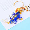 Metal Arowana Car Keychain Cute Key Chain Ring For Men And Women With Crystal As Gift