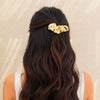 Metal Asymmetrical Geometric Square Hairpin With Electroplating For Women