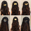 Metal Asymmetrical Geometric Square Hairpin With Electroplating For Women