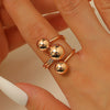 Metal Ball Geometric Ring Electroplated Hand Jewelry For Unisex