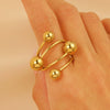 Metal Ball Geometric Ring Electroplated Hand Jewelry For Unisex