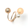 Metal Ball Multiring Adjustable Open Ring With Electroplating Simple Style Unisex