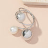 Metal Ball Multiring Adjustable Open Ring With Electroplating Simple Style Unisex