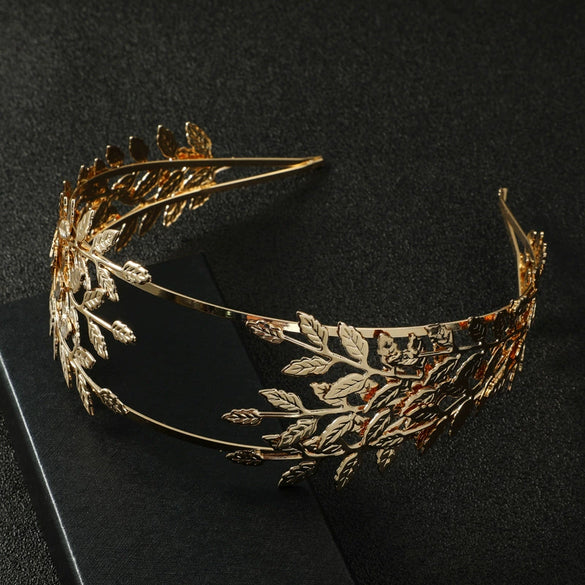 Metal Baroque Leaf Hair Accessories For Women With Electroplating Design