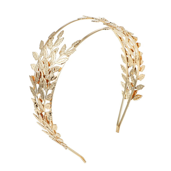 Metal Baroque Leaf Hair Accessories For Women With Electroplating Design