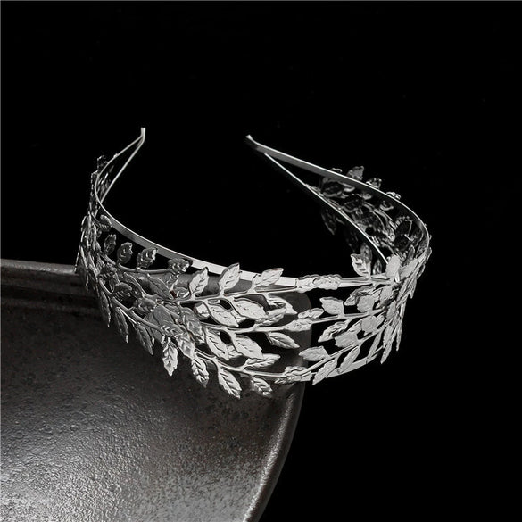 Metal Baroque Leaf Hair Accessories For Women With Electroplating Design