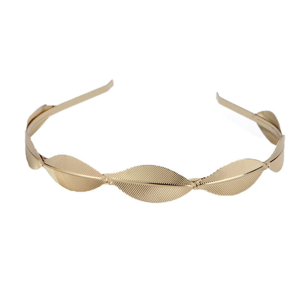 Metal Baroque Tree Leaf Headband For Women Electroplated Hair Accessories