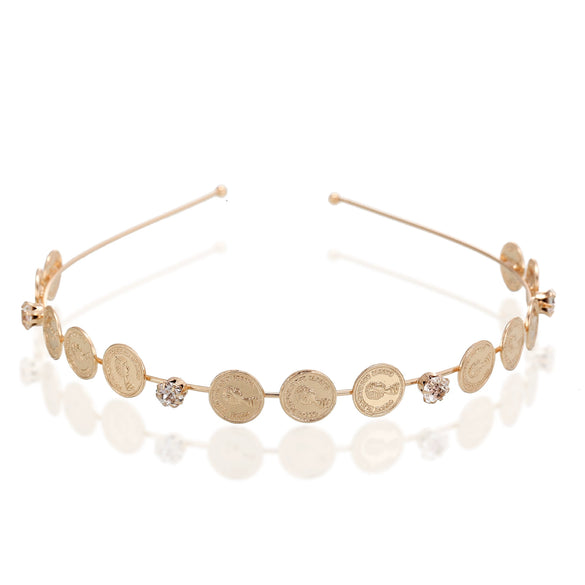 Metal Baroque Tree Leaf Headband For Women Electroplated Hair Accessories