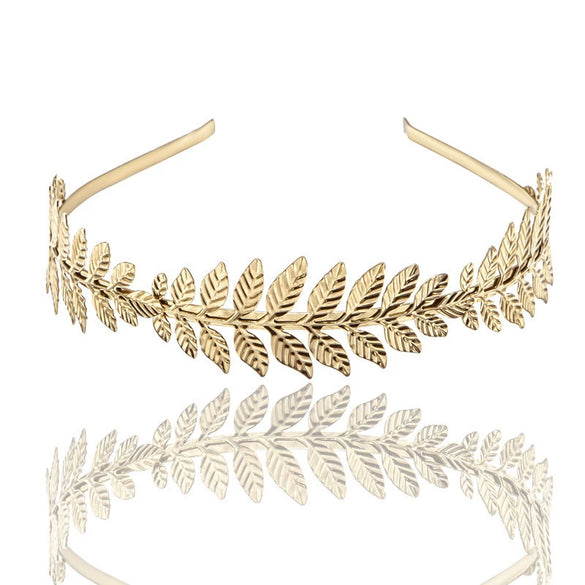 Metal Baroque Tree Leaf Headband For Women Electroplated Hair Accessories