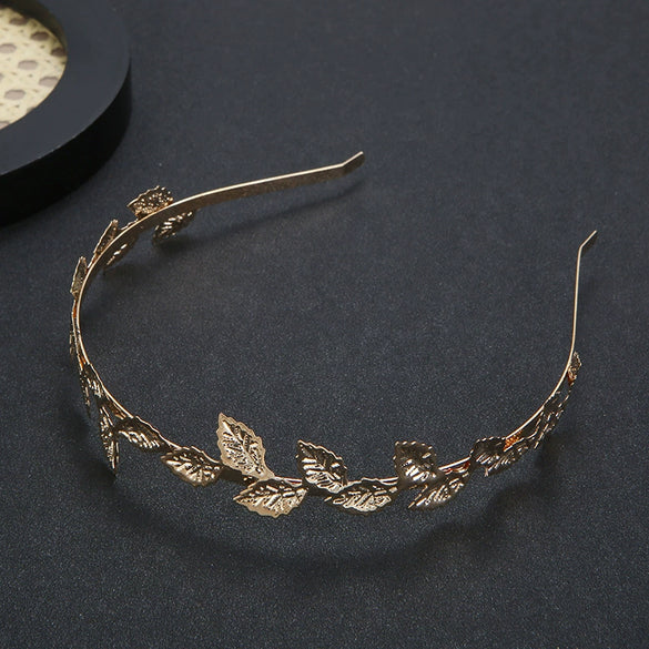 Metal Baroque Tree Leaf Headband For Women Electroplated Hair Accessories
