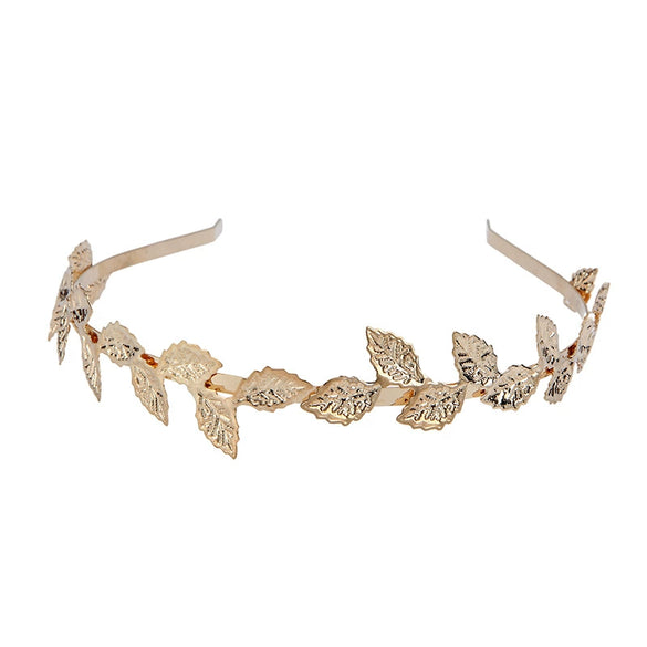 Metal Baroque Tree Leaf Headband For Women Electroplated Hair Accessories