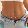 Metal Body Chain For Women With Double Circle Small Butterfly Tassel Simple Style