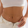 Metal Body Chain For Women With Double Circle Small Butterfly Tassel Simple Style