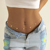 Metal Body Chain For Women With Double Circle Small Butterfly Tassel Simple Style