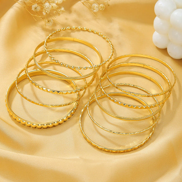 Metal Bohemian Retro Exaggerated Mix And Match Hollow Love Geometric Iron Electroplated Bracelet Jewelry