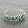 Metal Bohemian Style Turquoise Open Electroplated Bracelet With Retro Pattern For Female
