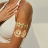 Metal Bow And Sunflower Pattern Arm Bracelet With Electroplating