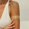 Metal Bow And Sunflower Pattern Arm Bracelet With Electroplating