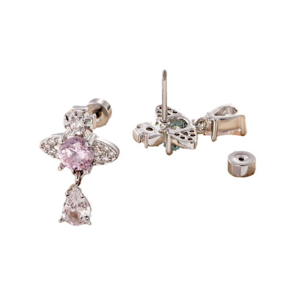 Metal Bow Pattern Electroplated Girls' Earrings
