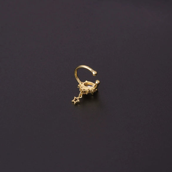 Metal Bow Zircon Electroplated Women's Fashion Simple Ear Clip Earrings