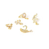 Metal Bow Zircon Electroplated Women's Fashion Simple Ear Clip Earrings