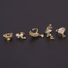 Metal Bow Zircon Electroplated Women's Fashion Simple Ear Clip Earrings