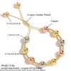 Metal Bracelet Copper Geometric Style Electroplating Round Bead Love Pearl Unisex
