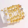 Metal Bracelet Copper Geometric Style Electroplating Round Bead Love Pearl Unisex