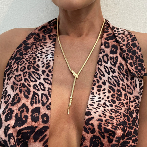 Metal Braided Snake Bone Clavicle Chain Necklace For Women Iron Chain Alloy Animal Pattern Electroplating