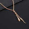 Metal Braided Snake Bone Clavicle Chain Necklace For Women Iron Chain Alloy Animal Pattern Electroplating
