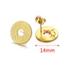 Metal Braided Threaded Round Ring Earring Accessories Gold Plated Handmade With Hirback Pattern