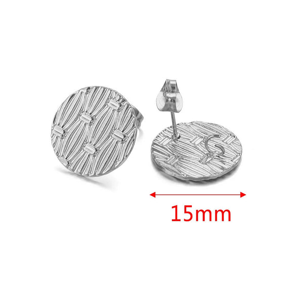 Metal Braided Threaded Round Ring Earring Accessories Gold Plated Handmade With Hirback Pattern