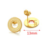 Metal Braided Threaded Round Ring Earring Accessories Gold Plated Handmade With Hirback Pattern