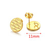 Metal Braided Threaded Round Ring Earring Accessories Gold Plated Handmade With Hirback Pattern