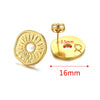 Metal Braided Threaded Round Ring Earring Accessories Gold Plated Handmade With Hirback Pattern