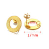 Metal Braided Threaded Round Ring Earring Accessories Gold Plated Handmade With Hirback Pattern