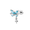 Metal Butterfly Cross Pendant Cartilage Piercing Ear Bone Nail With Zirconia For Women