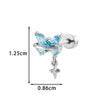 Metal Butterfly Cross Pendant Cartilage Piercing Ear Bone Nail With Zirconia For Women