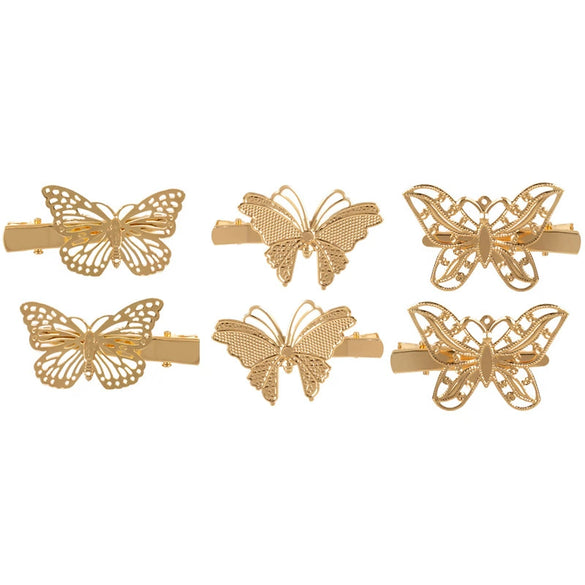 Metal Butterfly Hairpin Electroplated Women's Retro Creative Hair Accessories